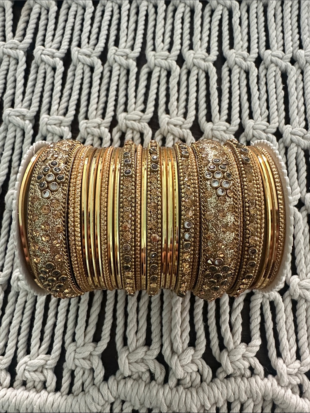 Indian Jewelry Gold-tone Women's Bangles /Bracelet Set Size 2-6